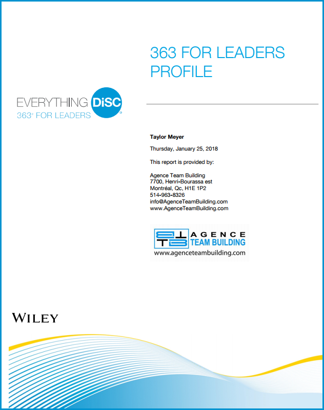 DISC Personality Assessment 363 for Leaders Profile